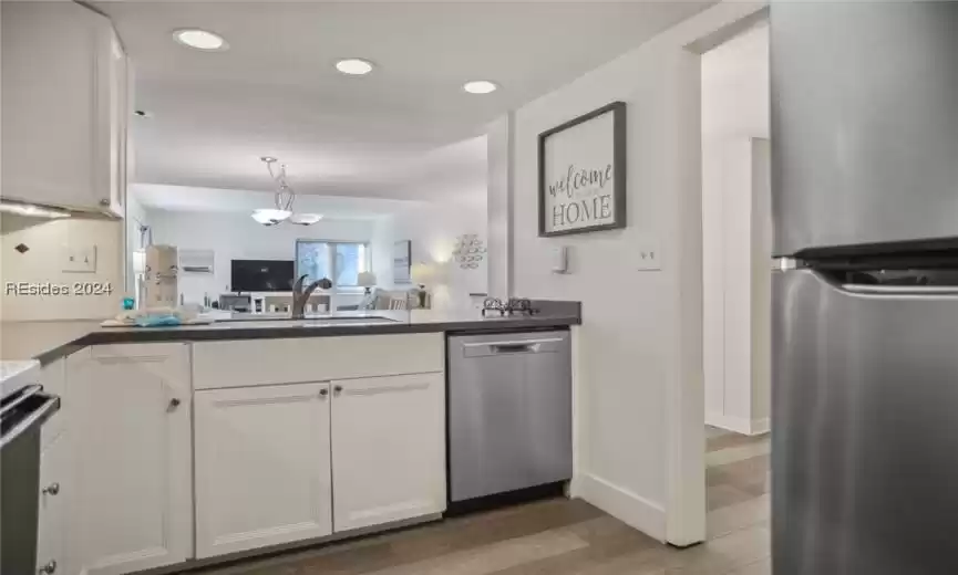 Newer stainless steel dishwasher.