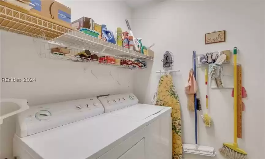 Laundry room leading into the garage.