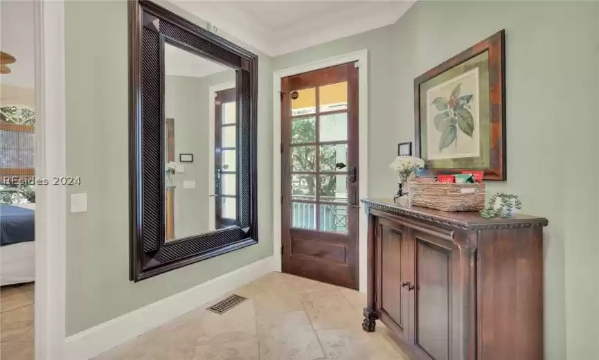 Foyer with Stone floors