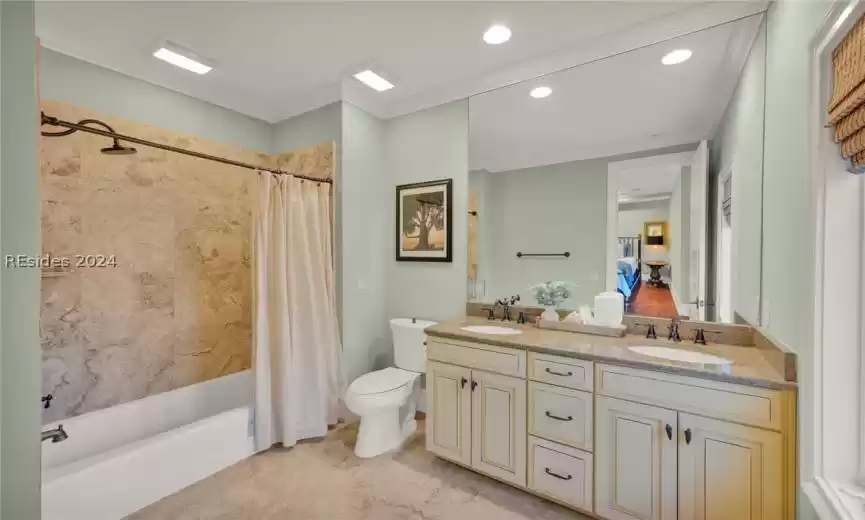 Full bathroom with stone & granite