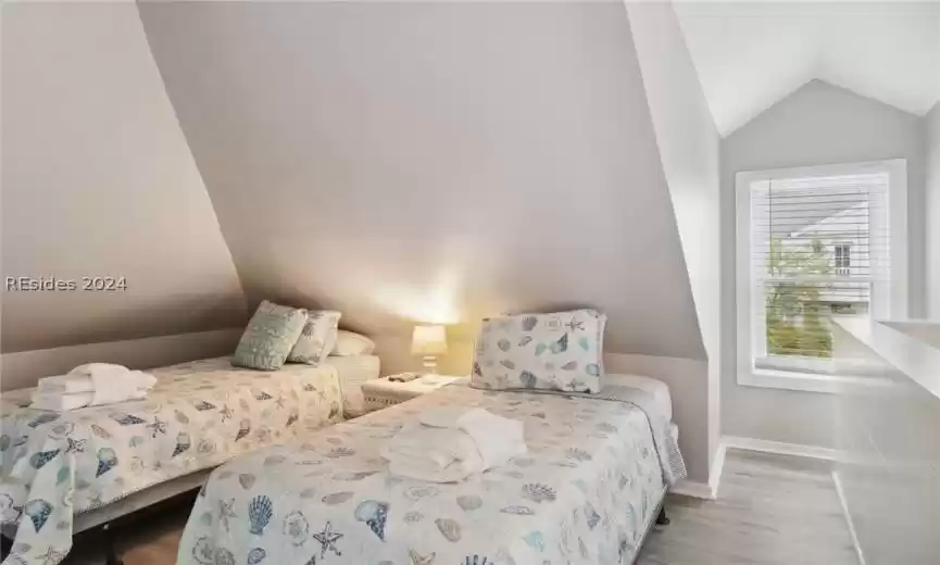Twin beds in the loft