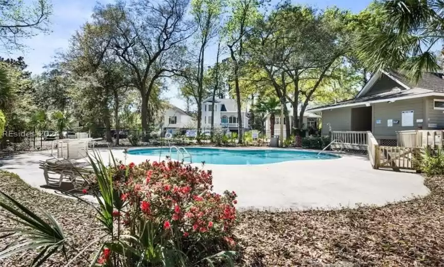 Community Pool with bathrooms.