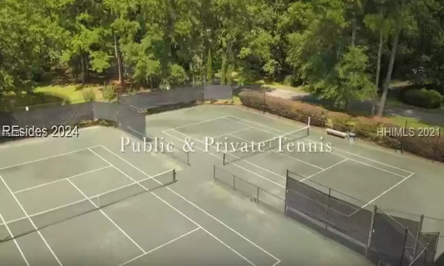 Two community clay tennis courts.