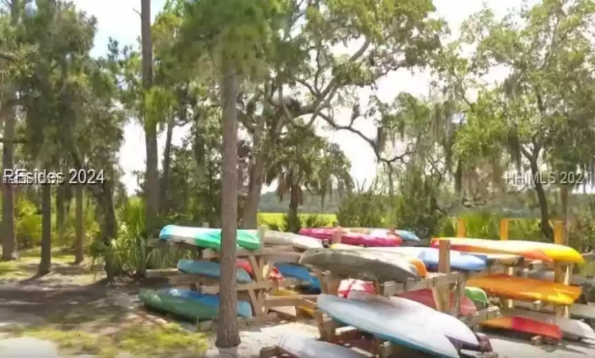 Kayak storage by Colleton Point for easy river access. (Separate storage facility for boats and RVs).