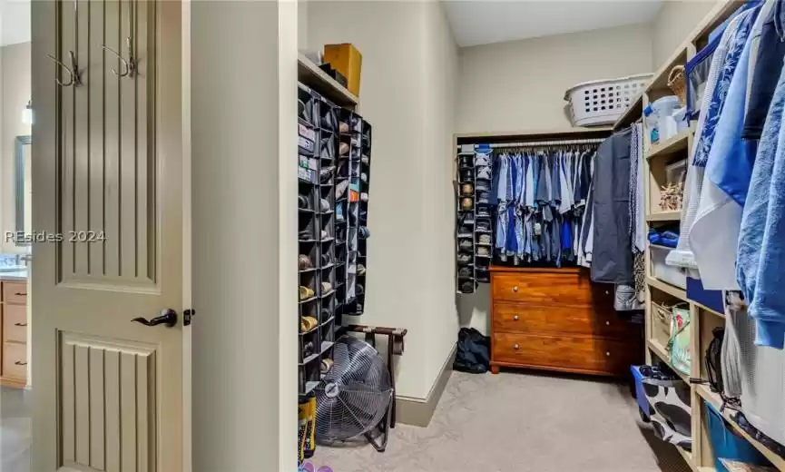 Unique and very spacious double closet. (All closets feature premium wood shelves, no wire shelving).