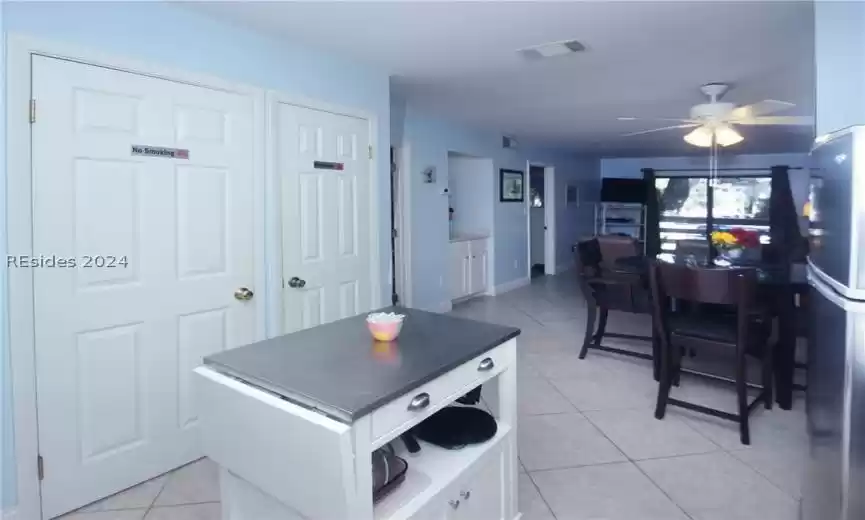 Kitchen to living area