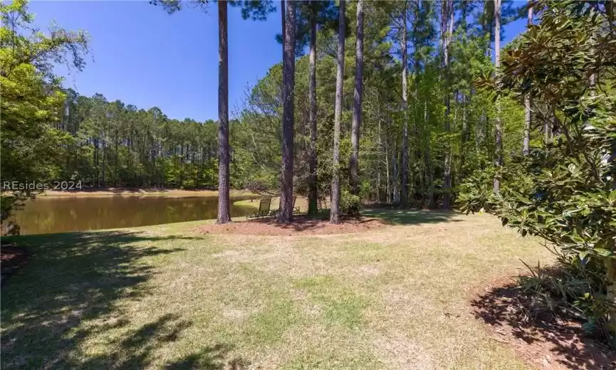 View of yard featuring a water view