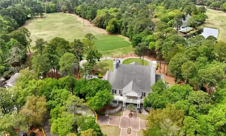 Aerial view of Palmetto Hall Golf House