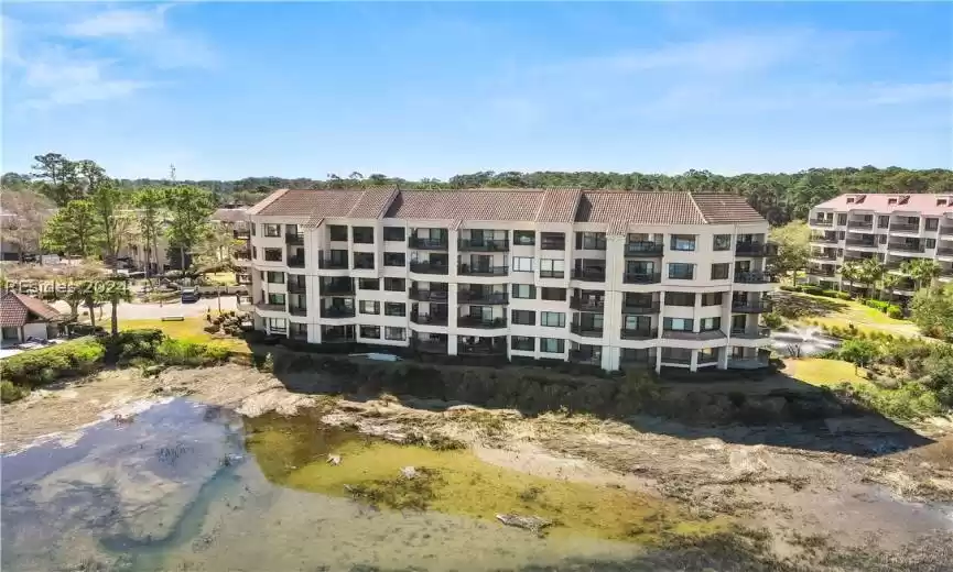 Drone view of Port building in Captain's quarters.