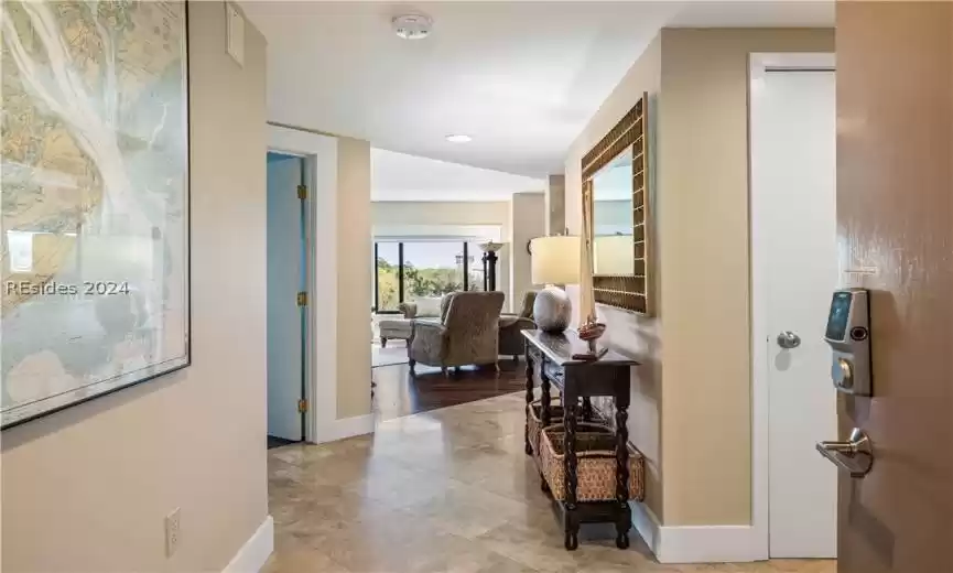 Spacious entryway with an immediate view of Broad Creek.