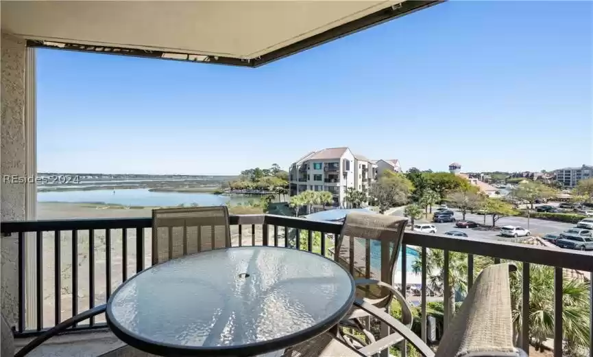 View off of kitchen balcony, perfect for your morning coffee.