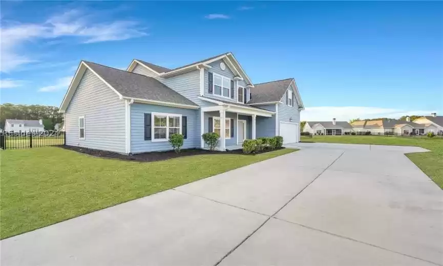 front of home / large driveway