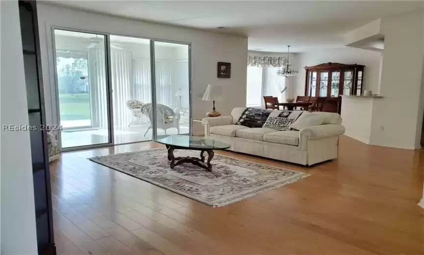 These beautiful hardwood floors are easy to maintain and run through the great room, dining area, den and hallway. The only carpet is in the 2 bedrooms.