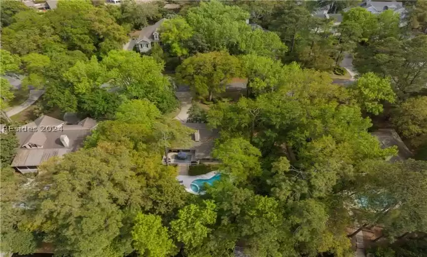 Great view showing the pool and the lush landscaping throughout the neighborhood.
