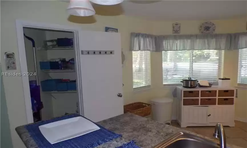 Bay window in kitchen could also be used as area for small table for eat-in kitchen