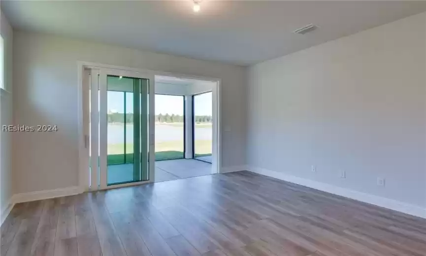 Cascading sliding glass doors to the screen porch