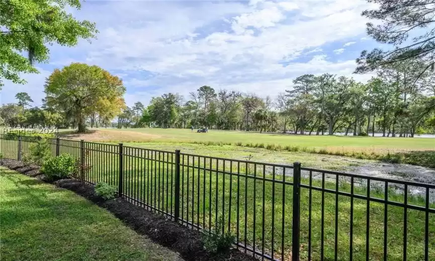 The seventh fairway view with the marsh beyond.