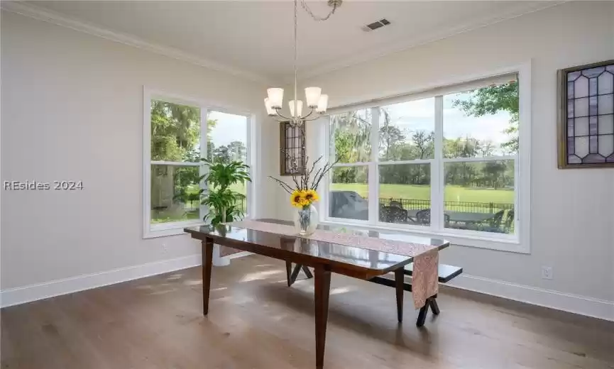 Large dining area for you and your guests plus great natural views!