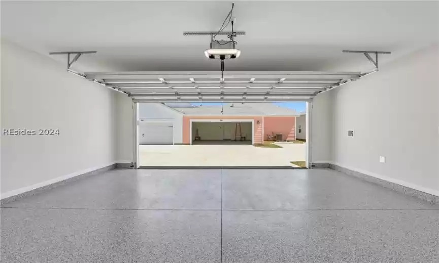 2 car garage w/ epoxy floors