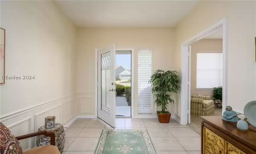 View of tiled entryway