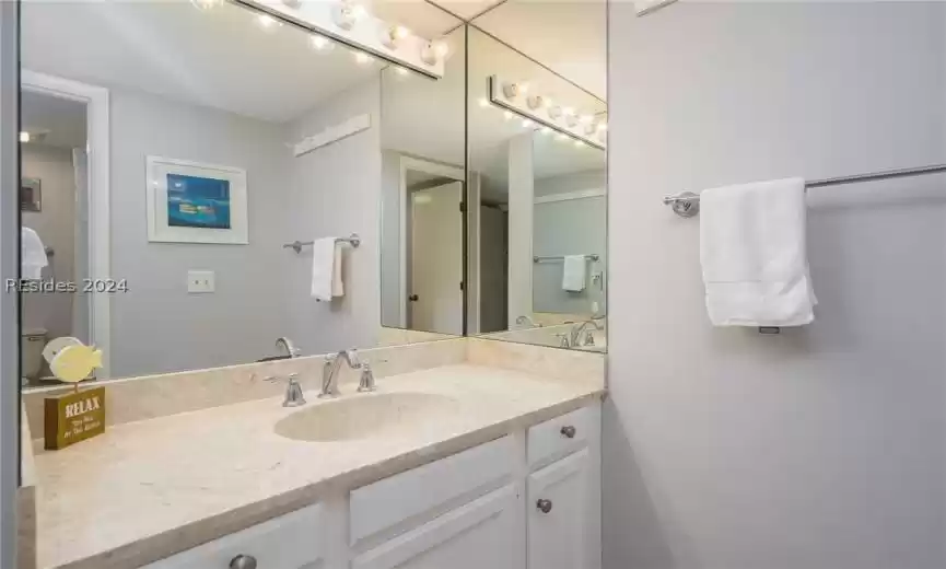 This is the primary bathroom vanity/sink area.