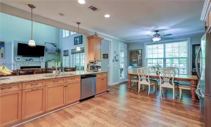 Spacious Eat-In Kitchen Open to Great Room