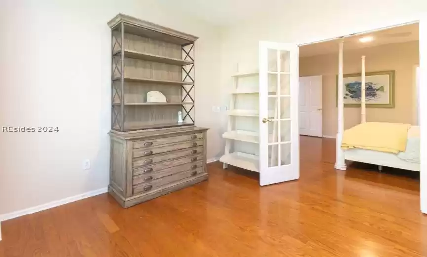 French doors connect the study to the bedroom promoting additional privacy.