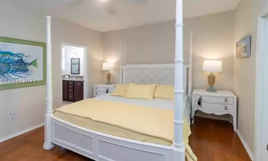 Master bedroom with easy access to remodeled bathroom.