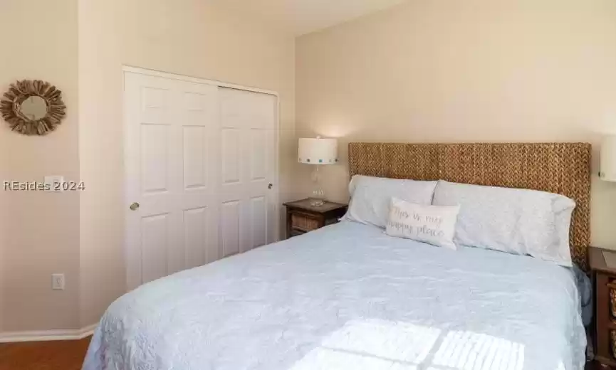 Guest bedroom with closet.