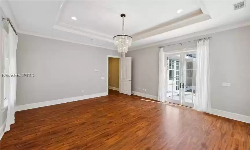 Master Bedroom with Tray Ceilings