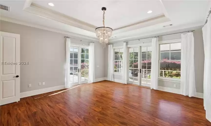 Master Bedroom with Tray Ceilings