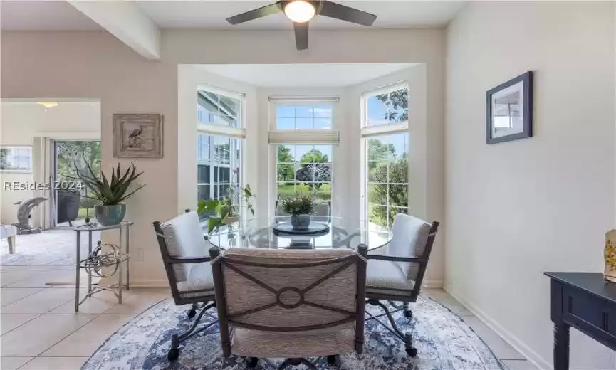 Casual dining area looking out to the back