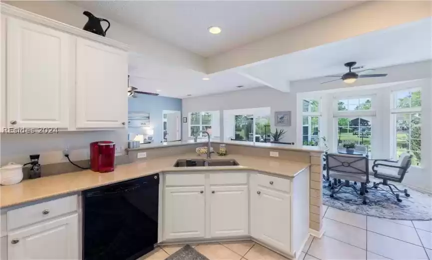 Kitchen with granite counters and lots of cabinets