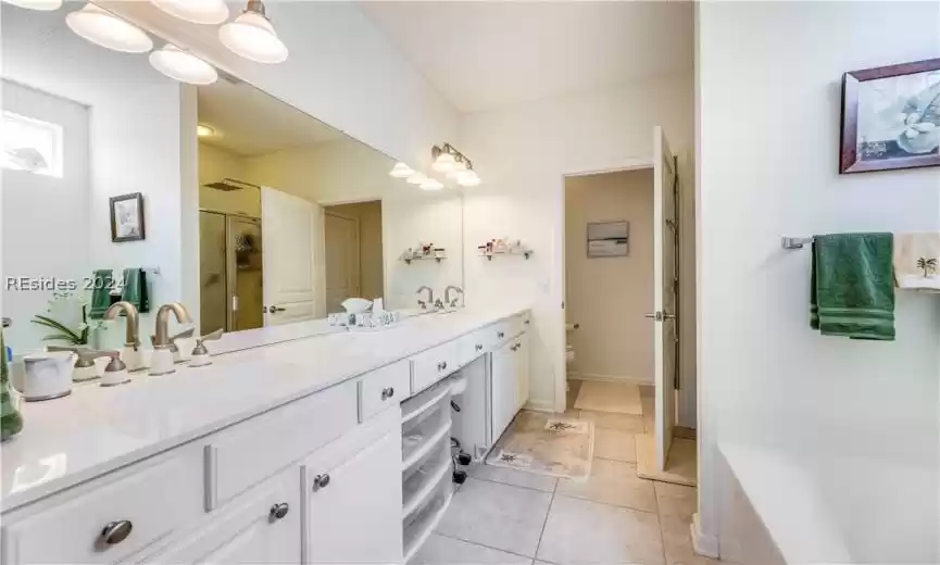 Primary bathroom long vanity