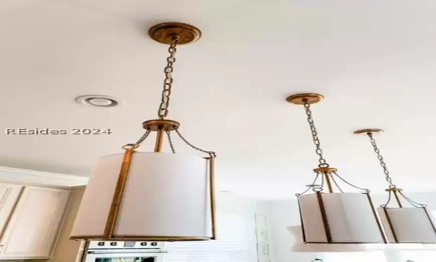 Designer pendant lighting in kitchen