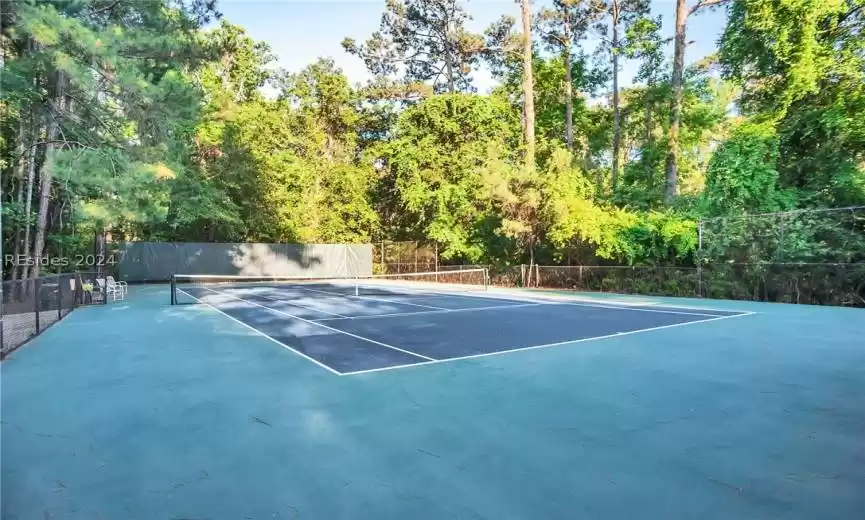 View of tennis court