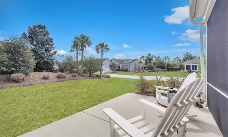 Serene landscape backyard view