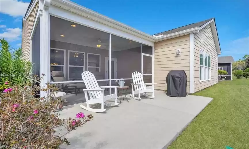 Added concrete patio perfect for grilling