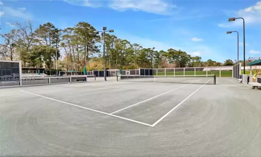 View of tennis court