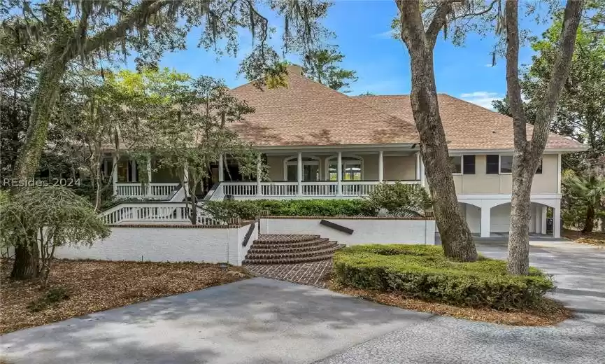 View of front of home featuring covered porch