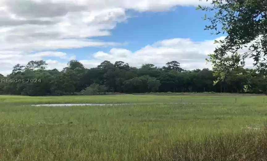 View over marsh to 11th hole.