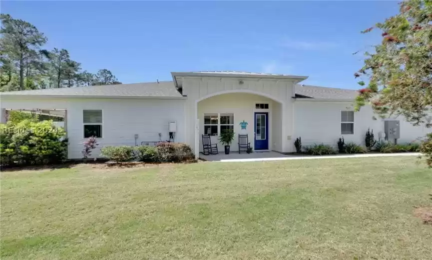 View of front of home with a front lawn