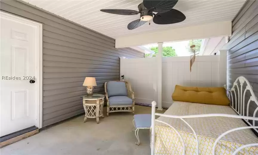 Breezeway between garage and kitchen door