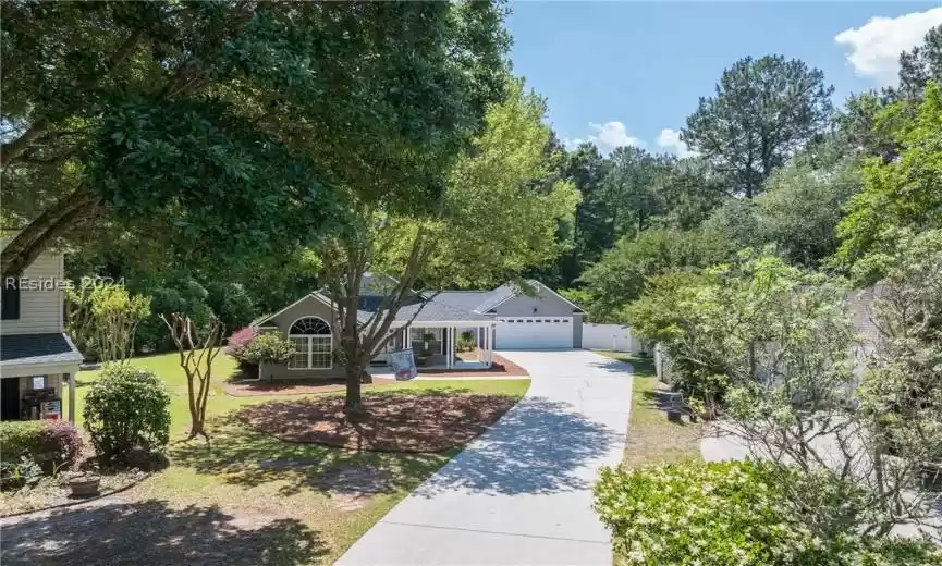 Extra long driveway on this property